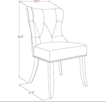 East West Furniture DLSI5-MAH-35 5 Piece Kitchen Table & Chairs Set Includes a Round Dining Room Table with Dropleaf and 4 Doeskin Linen Fabric Parson Dining Chairs, 42x42 Inch, Mahogany
