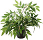 17.7" Tall Fake Plant Green Willow Leaves Artificial Indoor Faux Plant in Textured Black Ceramic Pot Realistic Decorative Plant for Home Office Bathroom Kitchen Bookshelf Small Space