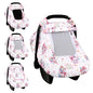 Car Seat Cover Baby, HNHUAMING Infant Car Seat Covers Canopy for Baby Girl Boy, Cozy & Windproof Unicorn Newborn Carseat Covers Minky Dot Backing Stroller Cover with Breathable Mesh Window, Rainbow