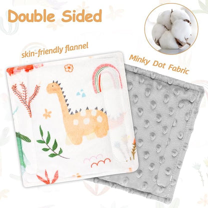 Baby Car Seat Strap Pads, Car Seat Strap Shoulder Covers for Baby Infant Toddler, Double-Sided Car Seat Belt Covers for Stroller/Pushchair/Baby Swing, Soft Flannel, Dinosaur
