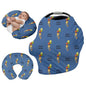 Personalised Car Seat Cover for Babies - Multi-use Carseat Canopy Cover with Name, Dark Blue Fox Print Car Seat Covers, Christmas Birthday Gifts for Infant Boys and Girls(27"x29")