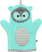 ZOOCCHINI Bath Mitt for Kids – 100% Cotton Terry with Soft Lining, Playful Animal Puppet Design for Fun Bathtime, One Size 5” x 9.25”, Harriet the Hedgehog
