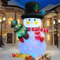 8 FT Christmas Inflatables Snowman Yard Decoration, Blow Up Snowman with Christmas Tree Outdoor Decoration with Rotating LED Lights for Holiday Party Garden Lawn Decor, Xmas New Year Kids Gifts