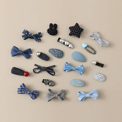 Baby Girls Hair Clips Bows Set 20 Pack 2'' Handmade Toddler Hair Accessories, Infant Fully Covered Barrettes for Kids Fine Hair
