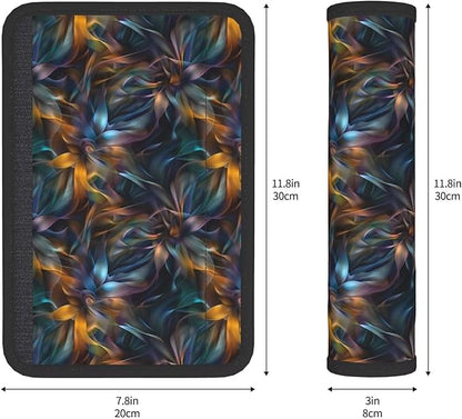 Soft Seatbelt Cover for Car Truck SUV Airplane Abstract Floral Flowers Seat Belt Shoulder Pad Cushion Mandala Boho Vintage Seatbelt Straps Neck Cushion Protector for Carmera Backpack 2 Pack