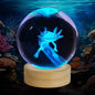 3D Axolotl Crystal Ball Night Light, Upgraded 3.15 Inch Glass Ball Lamp with 16 Color LED Wooden Base, Axolotl Decor Birthday Holiday Christmas Gifts for Boys Girls Friends (Axolotl-1)