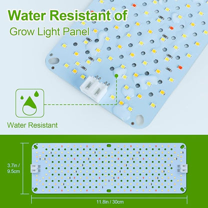10Panel Grow Lights for Indoor Plants, Seed Starting, Veg, Pot Plants, Bonsai with Timer 4/8/12/16/20H, Ultra-Thin Under Cabinet & Shelf Full Spectrum LED Plant Growing Lamp, Multi-Panels Free Connect