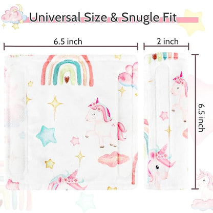 Baby Car Seat Strap Cover 2 Pack Unicorn Car Seat Straps Shoulder Pads, Seat Belt Cushions Pads for Infant Car Seats, Stroller, Pushchair