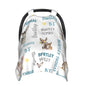 Custom Baby Car Seat Canopy Personalized Car Seat Covers with Name for Baby Boys Girls Customized Donkey Nursing Breastfeeding Cover Infant Carseat Canopies Newborn Minky Baby Blanket