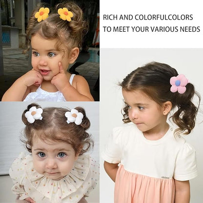 16Pcs Girls Flower Hair Clips, Non Slip Wrapped Handmade Floral Hair Clips Hair Accessories for Girls Toddlers Teens and Women