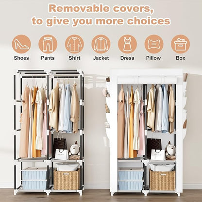 Portable Closet for Hanging Clothes, Portable Wardrobe Closet