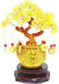 Feng Shui Citrine Quartz Crystal Money Tree Bonsai Style Decoration for Luck and Wealth (Dragon pots)