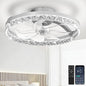 Ceiling Fans with Lights and Remote Low Profile Flush Mount LED Ceiling Fan with Lights 3000K-6500K Dimmable Foldable Fandelier Light 6 Wind Speeds Night Light for Bedroom Living Room White