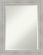 Amanti Art White Bathroom Mirror for Over Sink, 29x23 Rustic White Wash Rectangle Vanity Mirror, Medium Rustic Farmhouse Wood Frame, Hangs Horizonally and Vertically, Bathroom Wall Decor, Beveled Edge