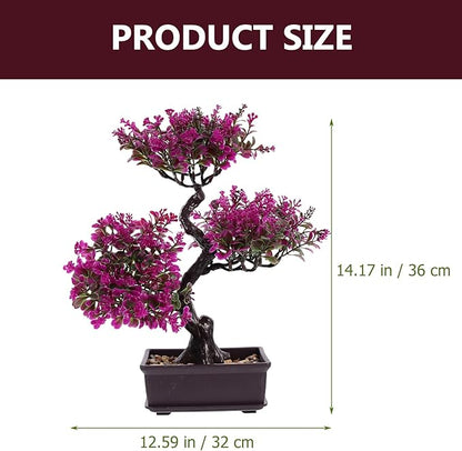 Cabilock Artificial Bonsai Tree, Small Fake Potted Bonsai Plants Decoration, Simulation Faux Greenery Plants Decor, Desktop Realistic Welcoming Pine Ornament for Home Office Entryway Chests Decor