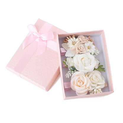 Flower Hair Clips Set-Cherrboll 3pcs Floral Hair Bow Accessories for Baby Girl Toddles Teen Gifts