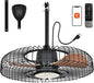 Orison Outdoor Ceiling Fans with Lights for Patio, 24" Weatherproof Ceiling Fan, Gazebo Fan Remote & APP Control, 3CCT Dimmable,Caged Plug in Ceiling Fan with Hanging Hook for Pergola Porch Canopy