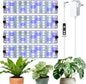 Grow Lights, 40W Linkable Grow Lights for Indoor Plants Full Spectrum, 6/12/16h Timer, Dimmable Ultra-Thin Plant Lights for Indoor Growing, Bluish White, 1-Set