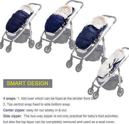 Weatherproof Winter Footmuff for Stroller Toddler, Univerisal Footmuff Infant and Toddler, Outdoor Waterproof Winter Walks Baby Stroller Bunting Bag/Sleeping Sack