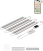 GLOWRIUM Smart Grow Lights for Indoor Plants with APP, Full Spectrum Grow Lights for Seed Starting, G6 Plant Light Strip with auto Timer, 3 Angle dimming Levels for Plant Shelf, 6-Pack (Silver, 48W)