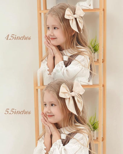 doboi 20PCS Fable Bows 4.5 Inch Hair Clips Baby Girls Hair Clips Cotton Linen Bows for Girls Solid Color Hair Accessories for Baby Toddlers Kids