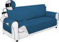 PureFit Reversible Sofa Couch Cover Water Resistant Couch Covers for 3 Cushion, Washable Furniture Cover with Non-Slip Foam and Adjustable Strap for Dogs, Pets (Sofa, Peacock Blue/Ivory)