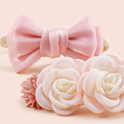 New Model Baby Girl Nylon Headbands Nylon Flower Elastic Hairbands 3pcs Hair Accessories Gift for Newborn Infant Toddlers (BF-Z56)