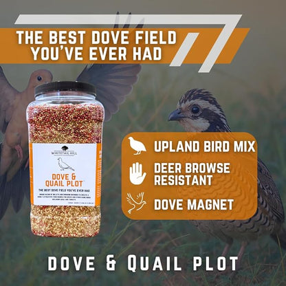Dove and Quail Food Plot Seed Mix for Dove, Quail, Turkeys, Game Birds, 1/3 Acre or 1.5 Acres, Millet and Sorghum, Deer Browse Resistant, Drought Tolerant