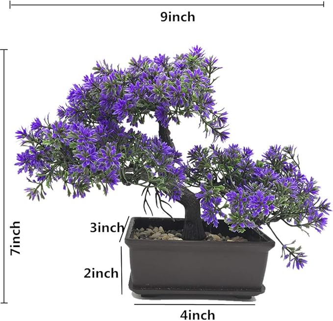 Artificial Bonsai Tree-Fake Plant in Pot Artificial Plants,Faux Bonsai Japanese Pine Bonsai Artificial Plants for Home Decor Indoor,Office/Windowsill/Yard,Desktop Display, Zen Garden Décor