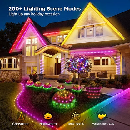 50ft Color Changing Christmas String Lights, 150 LED Twinkle Fairy Lights String Waterproof, 200+ Scene Modes, Smart App & Remote for Indoor Outdoor Christmas Tree Party Bedroom Patio Decor