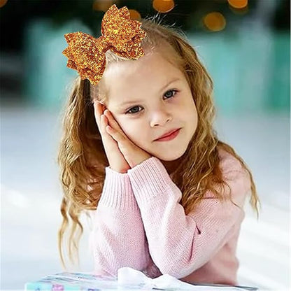Gold Hair Clips, Bows Hair Barrettes Accessories,Hair Pins for Infant Toddler Baby Girls.(FJ78) (Gold Y)