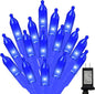 LAMPHOME 32.5FT 100LED Blue Christmas String Lights, 16 Modes Waterproof Fairy Lights Plug in, Twinkle String Lights Indoor Outdoor for Bedroom Wall Halloween Tree Party Home Decoration