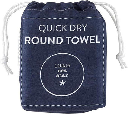 Stephan Baby Towels - Quick Dry Microfiber Infant or Toddler Beach Towel Round, 42-Inch Round, Navy - Little Sea Star