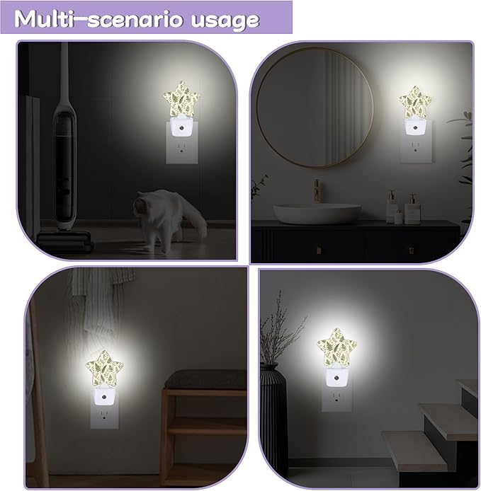 Nightlight,Sage Green Decorative Night Lights Plug Into Wall,Eucalyptus Leaves Night Light with Auto Sensor for Bedroom,Nursery,Hallway,Stairway,Gifts
