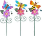 Topadorn Floral Garden Stakes Outdoor Plant Pick Waterproof Metal Flower Garden Stakes for Lawn Yard Patio,Pathway and Planter Pot Decor,Set of 3,Bee,Butterfly and Dragonfly
