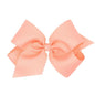 Wee Ones Girls' Classic Grosgrain Hair Bow with Scalloped Edges, No-Slip Hair Clip, Handmade, Light Coral, King