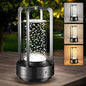 Portable Table Lamp for Outdoor Indoor: Cordless Rechargeable Desk Lamp with 3 Color Stepless Dimmable - Metal Battery Operated Lantern Light for Bedroom/Bar/Coffee Shop/Camping (Black (Bubble))