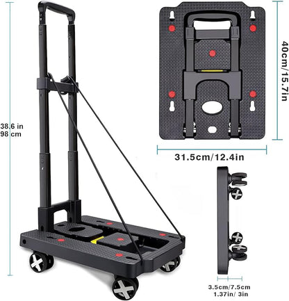 Car Seat Dolly for Airport - CarSeat Roller Cart Wheels for Airplane - Car Seat Travel Cart Carrier with Straps Foldable Luggage Trolley Folding Hand Truck (Yellow)