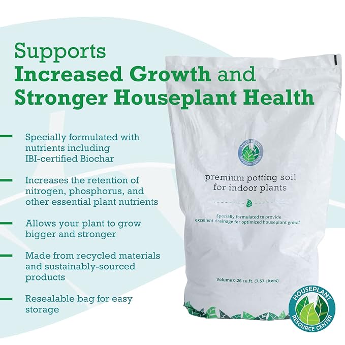Organic Indoor Plant Soil – Enhanced Drainage & Optimal Nutrient Content for Healthy Roots & Fast Growth | Made in USA | Large 7.5L Bag