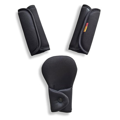 SeedFuture Car Seat Strap Cover Set for Baby, Covers with Crotch Pad Combo for Car Seats, Strollers, Black