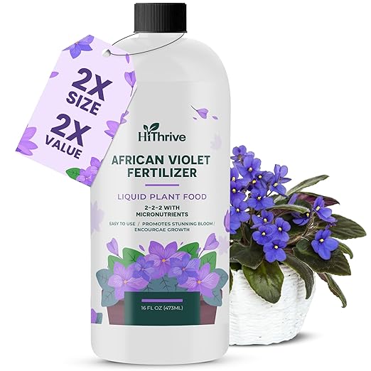 16oz African Violet Fertilizer for African Violets Live Plants - Makes 24 Gallons of Indoor Plant Food for Houseplants, Balanced Macro & Micronutrients Formula for Vibrant Blooms & Lush Foliage