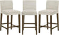 CHITA Counter Height Bar Stools Set of 3, 27" H Seat Height Upholstered Barstools, Fabric in Ivory