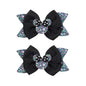 4 Inch Cute Mouse Ears Sequins Bows Hair Clips For Baby Girls, Toddler, Kids and Young Women Birthday Party Wedding Christmas Occasions Set of 2 (B- Black)