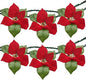 SUNSGNE 8.5FT LED Flower String Lights, Red and Green Christmas Flowers Lights with 10 LED Flowers Bulbs for Christmas Tree, Fireplace, Staircase, Walls