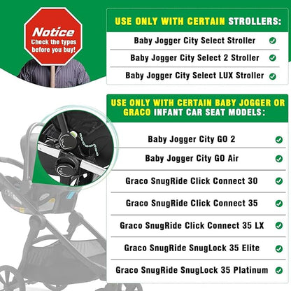 Car Seat Adapter for Stroller Compatible with Baby Jogger (City Go/City Select) & Graco Car Seats City Select Stroller Accessories Car Seat Adapter for Stroller Nylon, Black