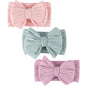 DRESHOW BQUBO Handmade Baby Headbands Soft & Stretchy Hair Bands with Bows Nylon Bows Hairbands for Girls Newborn Infant Toddlers Hair Accessories 3 pack