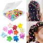 50Pcs Mini Flower Hair Clip Colorful Mini Hair Claw Baby Hair Clips Toddler Hair Clips Girls Decorative Bun Tiny hair clips, Assorted Colors (Floral)