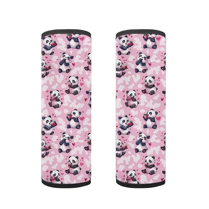 Biyejit Pink Hearts Panda Baby Car Seat Strap Covers Shoulder Pads for Baby Kid, Super Soft Infant Carseat Belt Covers for All Car Seat Stroller