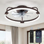 LEDIARY Ceiling Fans with Lights and Remote, 20'' Low Profile Ceiling Fan with Light, 3000-6000K Dimmable Fandelier LED Fan Light, 6 Wind Speeds, Brown Modern Flush Mount Ceiling Fan for Bedroom