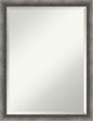 Amanti Art Grey Wall Mirror 26x20 Burnished Concrete Narrow Rectangle Bathroom Mirror for Wall Decor Living Room, Medium Modern Contemporary Wood Frame, Hangs Horizonally and Vertically, Bathroom